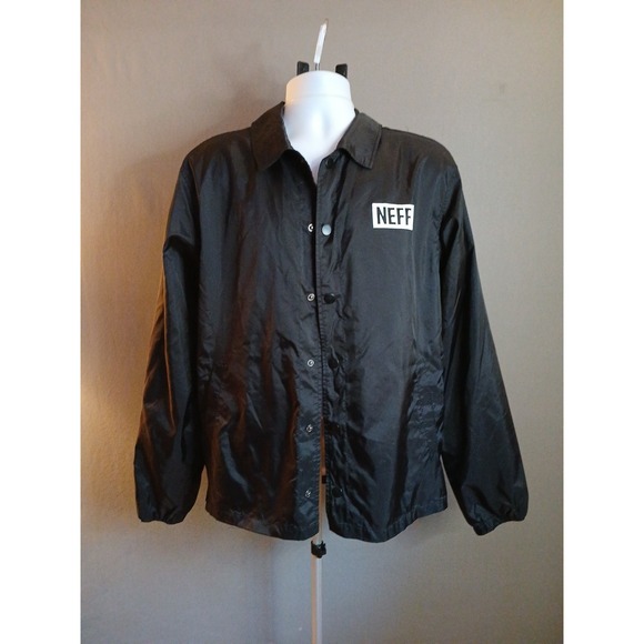 Disney x Neff Black Light Weight Windbreaker Jacket Large Adult Snap Button - Picture 2 of 4